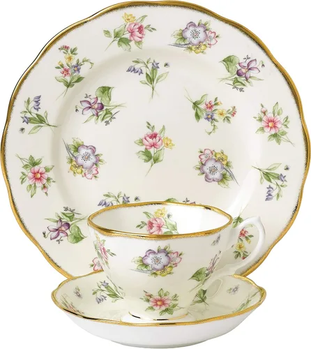 Miniatura 17 de Royal Albert 100 años 1990 - Juego de 3 piezas (taza de té, platillo y plato de 8")