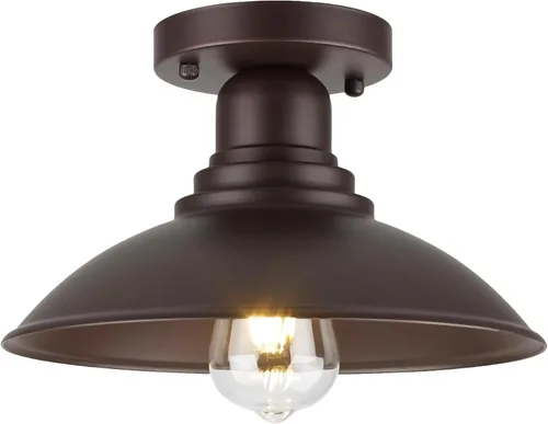 Miniatura 7 de GOLDHILL Luz de Granero Exterior Negra con Cuello de Ganso, Luces de Tocador de Estilo Granja con Base E26, Luces Exteriores Redondas para Casa