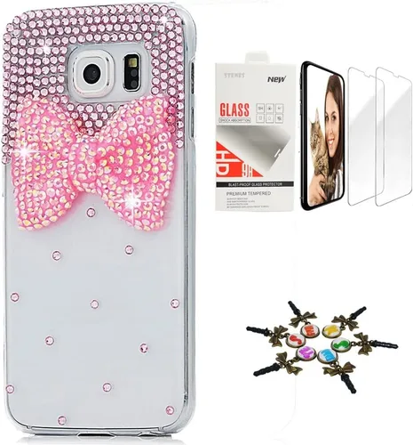 Miniatura 5 de Funda para Galaxy Note 8, elegante, hecha a mano en 3D [serie brillante], diseño de lazo grande compatible con Samsung Galaxy Note 8 con protector