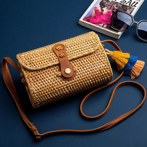 Miniatura 2 de Natural NEO Phone Straw Bag Crossbody Small Boho Purse Rattan For Women Shoulder Crossbody Necessities Bags Wicker Summer