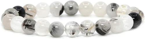 Miniatura 16 de Justinstones Pulsera elástica de cuentas redondas de 0.315 in con gemas semipreciosas, unisex, 7 pulgadas