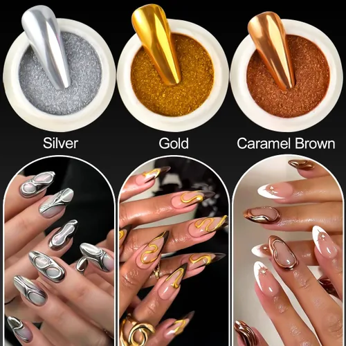 Miniatura 6 de Kit de 36 tarros de polvo de uñas cromado, espejo metálico, pigmento de polvo cromado para uñas de gel, juego de polvo holográfico con purpurina