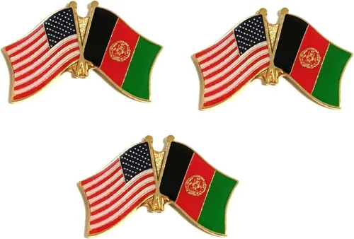 3 Pines de solapa con banderas de Estados Unidos y países internacionales, paquete de 3 pines dobles con diseño de banderas de Estados Unidos y