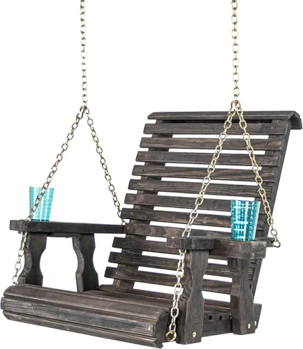 Miniatura 11 de Amish Casual Silla giratoria resistente con tratamiento a presión con portavasos (mancha de cedro)