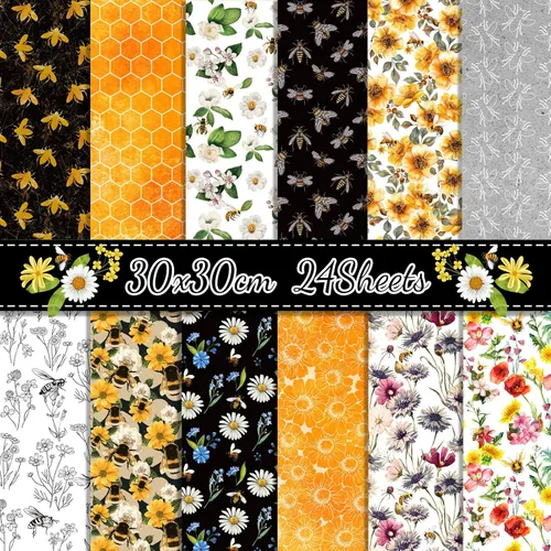 Miniatura 12 de YASMEN Papel de álbum de recortes de doble cara de 12 x 12 pulgadas, suministros bohemios para álbumes de recortes, papel de manualidades