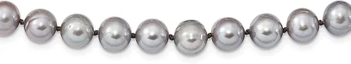 925 Sterling Silver 8mm Grey Freshwater Cultured Pearl Necklace Pendant Charm Fine Jewelry For Women Gifts For Her