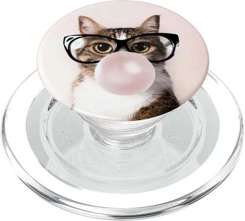 Miniatura 9 de Divertido gato masticar Bubblegum y soplar una burbuja – PopSockets agarre y soporte para teléfonos y tabletas