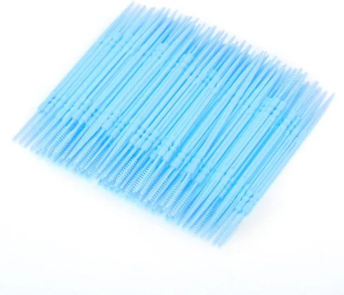 Miniatura 9 de 1100pcs Double Head Plastic Toothpick, Teeth Cleaning Tooth Picks Oral Care Floss Pick Floss Interdental Brush with Box (Blue)
