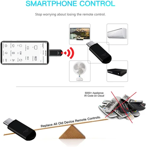 Miniatura 3 de R09 Mini Adaptador de Control Remoto IR para Smartphone para Teléfono Inteligente Android Mini Control Universal Infrarrojo Todo en Uno para Aire