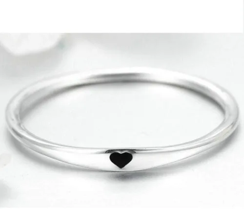 Miniatura 4 de Anillo apilable de acero inoxidable con forma de corazón