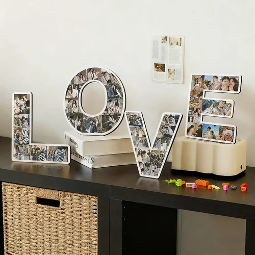 Miniatura 4 de Marco de fotos personalizado con letras – Marco de fotos personalizado para escritorio, regalo de fotos personalizable para bodas, cumpleaños