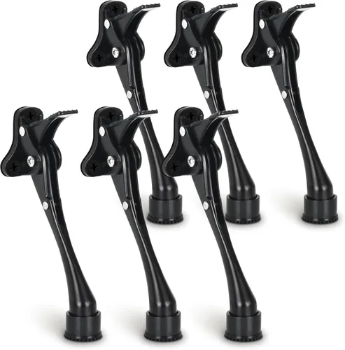 Miniatura 14 de Topes de puerta abatibles de 6 pulgadas con punta de goma antideslizante, soporte inferior resistente de un solo toque, tope de puerta de metal