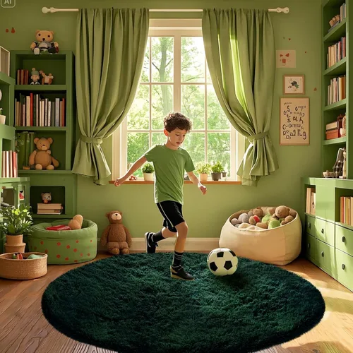 Miniatura 47 de Alfombras para dormitorio de niñas sala de estar: alfombra de área peluda de 5 x 7 para sala de juegos de niños, alfombra peluda de felpa pastel