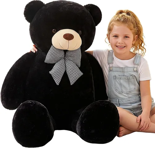IKASA Oso de Peluche Gigante Animal de Peluche Juguete de Felpa, 47 pulgadas Grande Lindo Jumbo Juguetes Suaves, Enorme Gran Esponjoso Gordo Negro