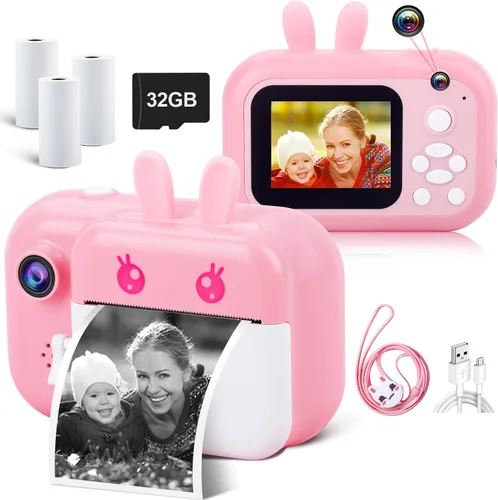 Miniatura 8 de Cámara para niños MINIBEAR con impresión instantánea para niños, cámara digital para niños pequeños, juguetes para niños, regalos de Navidad