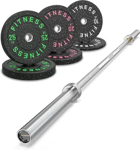 Miniatura 31 de HANDBODE Olympic High-Bounce Bumper Plates Bench Press Barbell Weights Set 2 - Inch, 10-55 lb Rubber Weight Sets for Home Gym, Strength Training