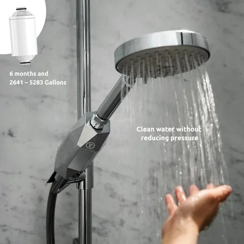 Miniatura 7 de Tappwater ShowerPro Diamond - Filtro de ducha. Filtros de cal, cloro y +60 sustancias. Diseño único. Filtración de 4 etapas y tecnología KDF-55