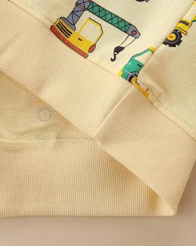 Miniatura 6 de Sudaderas divertidas con cuello redondo y estampado espacial de excavadora para niños, para otoño e invierno, de algodón