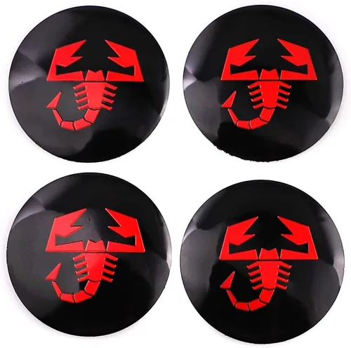 4X tapacubos de rueda de 2.2", cubierta central para logotipo de Abarth Scorpion, forma de arco circular estéreo 3D, aleación de aluminio,