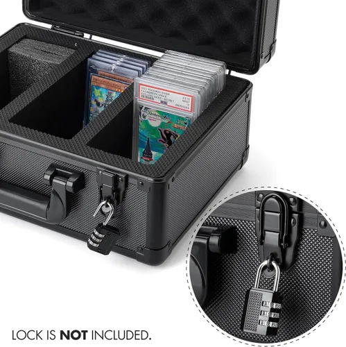 Miniatura 5 de FunGuys Caja de Almacenamiento de Tarjetas Deportivas Clasificadas, Caja de Almacenamiento de Tarjetas Coleccionables, Estuche de Tarjetas Negro