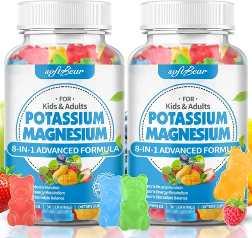 Miniatura 10 de softbear Gomitas de potasio para adultos, suplemento de magnesio y potasio de alta absorción con vitamina B6 para calambres en las piernas y salud
