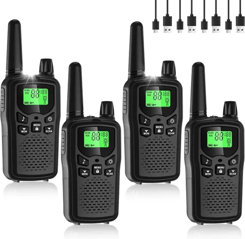 Miniatura 10 de Walkie Talkies para adultos de largo alcance, Walkie Talkie recargable, 22 canales FRS, radios bidireccionales con reducción de ruido, ajuste