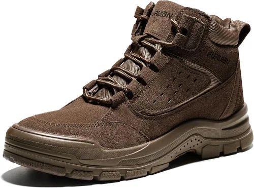 Miniatura 11 de Furuian - Botas de trabajo unisex con punta de acero, cómodas y ligeras para hombres, con resistencia al deslizamiento, puntera de acero, zapatos