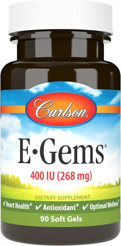 Miniatura 13 de Carlson - E-Gems 400 UI (268 mg), vitamina E de origen natural, bienestar óptimo, 140 geles blandos