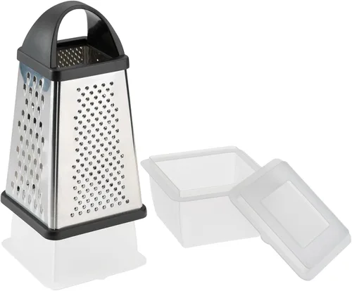 Miniatura 12 de Westmark 11382270 Rallador de acero inoxidable de 4 caras para queso, verduras y más viene con una diapositiva en la parte inferior para cerrar