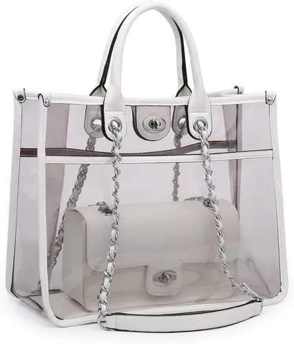 Miniatura 10 de MARCO M KELLY Bolso Grande Transparente Aprobado para Estadios para Mujeres, Bolso de Mano Transparente para Eventos en Estadios, Bolso Bandolera 2