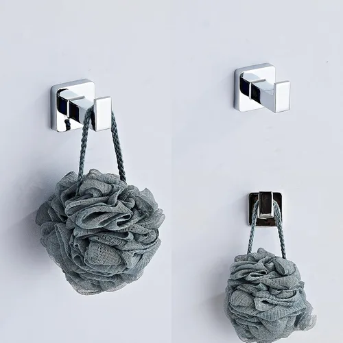 Miniatura 6 de Juego de accesorios de baño cromados de 4 piezas, juego de accesorios de baño de acero inoxidable montado en la pared, barra de toalla de mano