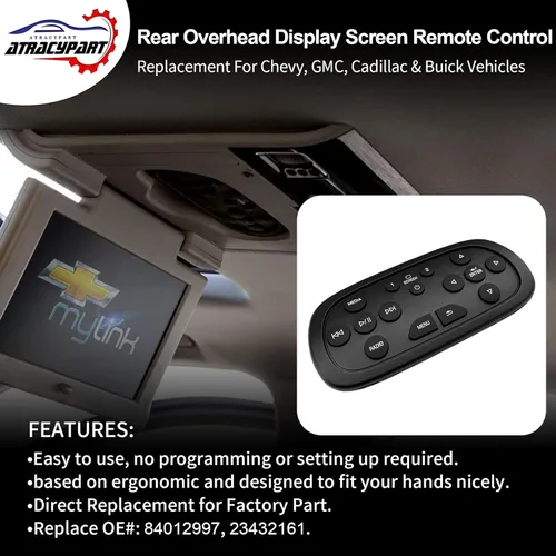 Miniatura 3 de Control remoto de entretenimiento DVD Control de pantalla trasera Reemplazo para Chevy Silverado 1500/2500HD/3500HD 2013-2021, GMC Sierra Yukon