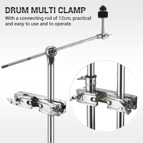 Miniatura 5 de Facmogu Pinza múltiple plateada, construcción ajustable de liberación rápida con material de acero inoxidable premium, soporte para montaje