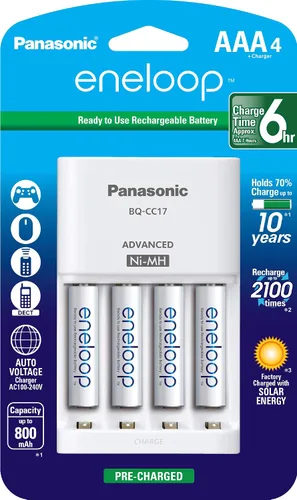 Miniatura 2 de Panasonic Eneloop AAA - Cargador de batería recargable con 8