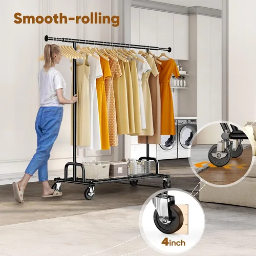 Miniatura 2 de HOKEEPER Perchero de Ropa Plegable Perchero de Ropa Plegable Capacidad 525 LBS Percheros de Ropa con Ruedas Resistente Perchero Rodante para Colgar