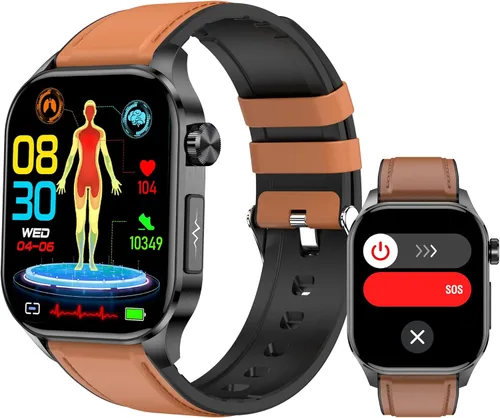 Miniatura 11 de Reloj inteligente para hombres y mujeres, pantalla AMOLED a color de 2.04 pulgadas, frecuencia cardíaca 24/7, oxígeno en sangre, presión arterial