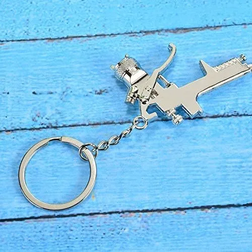Miniatura 4 de Acxico Llavero de pistola de agua con pintura en aerosol, accesorios unisex, regalo para niños, Blanco