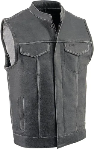 Miniatura 12 de Milwaukee Leather Men's Club Style Motorcycle Vest -Premium Leather, Dual Closure, CCW Pockets, Patch-Ready Back