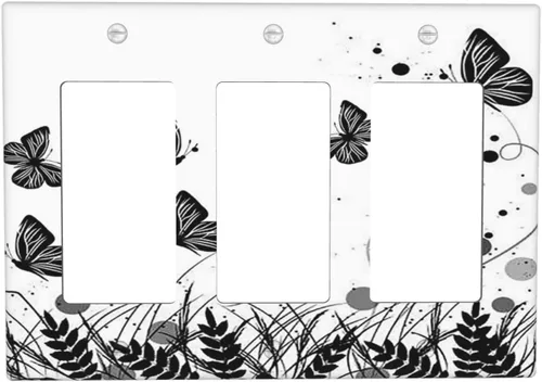 Miniatura 152 de Placa de cubierta de tomacorriente con diseño de mariposa, placas decorativas de pared, 1 gang, cubiertas de enchufes eléctricos, placa frontal Arte