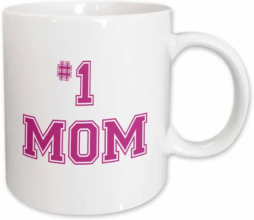 Miniatura 9 de 3dRose mug_151622_4 #1 Mom Number One Mom in Hot Pink - Taza negra de dos tonos, 11 onzas, color negro y blanco
