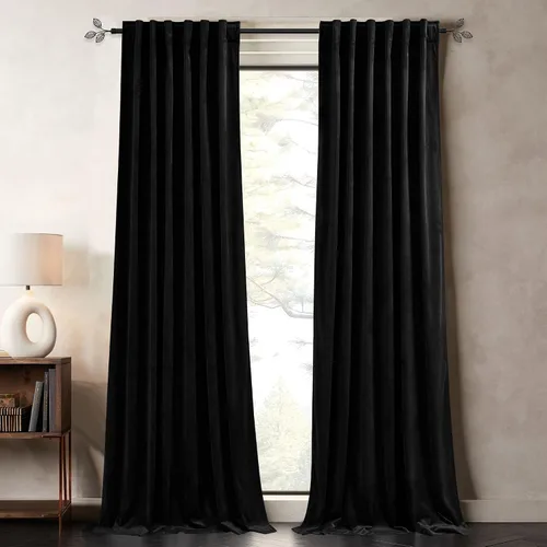 Miniatura 20 de Pony Dance Cortinas de terciopelo blanco de lana, suaves, clásicas, sólidas, aisladas térmicas, para sala de estar, protección de privacidad, lana
