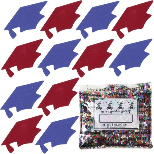 Miniatura 127 de Confetti Grad Cap Negro, Azul Marino Combo - 2 bolsas de media onza (1 oz)