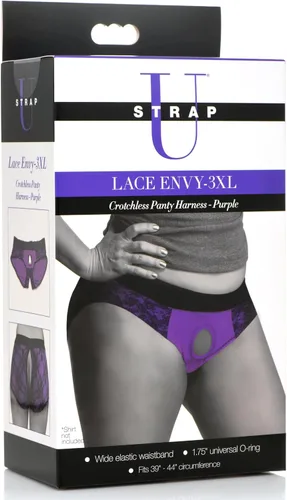 Miniatura 3 de STRAP-U Lace Envy - Arnés de bragas sin entrepierna con junta tórica universal que se adapta a cualquier consolador con correa. Arnés sexual