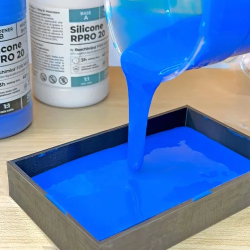 Miniatura 4 de Fabricación de moldes de goma de silicona, silicona líquida de platino no tóxica, lo que hace que la relación de mezcla de silicona 1:1 sea ideal
