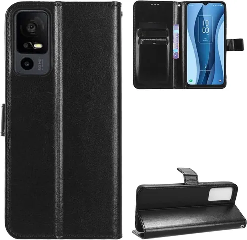 Miniatura 12 de Funda para Boost Mobile Celero 5G + Funda de piel con tapa para Boost Mobile Celero 5G Plus, color negro