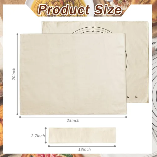 Miniatura 2 de Tessco Juego de 6 Piezas de Tela para Pastelería y Funda para Rodillo Incluye 2 Alfombrillas de Pastelería de Algodón Grandes de 25 x 20 Pulgadas 4