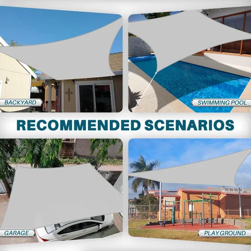 Miniatura 2 de COARBOR Toldo parasol impermeable rectangular perfecto para patio, jardín, color gris claro, 10 x 10 pies