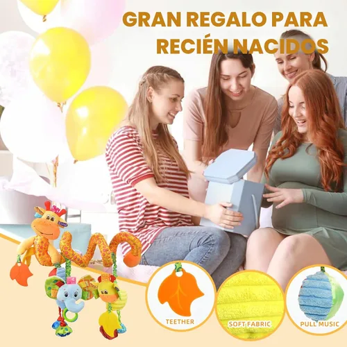 Miniatura 7 de Juguetes Jollybaby para cuna, cochecito y asiento de auto para bebé de 0-3-6-9-12 meses, juguetes sensoriales colgantes para tiempo boca abajo