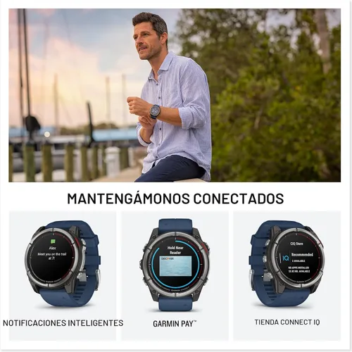 Miniatura 4 de Garmin® quatix® 8, 51 mm, reloj inteligente GPS marino, pantalla AMOLED brillante, controles de trazador de cartas, linterna incorporada