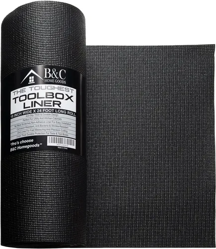 Miniatura 7 de B&C Home Goods Forro antideslizante para caja de herramientas, ajustable, protege herramientas, 16" x 16 pies